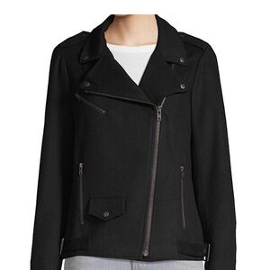 Rebecca Minkoff wool blend biker moto motorcycle style black winter  sz L